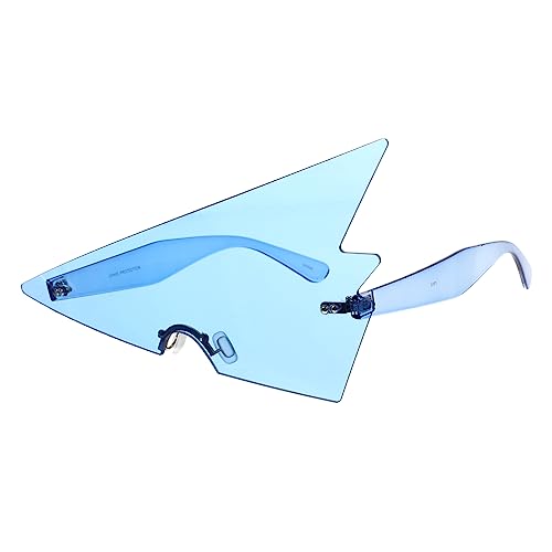 SAFIGLE Dreieckige Randlose Partybrille aus Langlebigem PC Material Witzige Fotorequisite für Karneval Fasching und Kostümpartys für Damen und Herren Blaue Brillendekoration von SAFIGLE