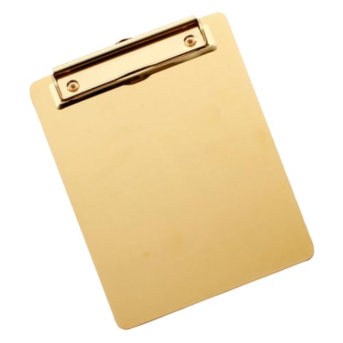 SAFIGLE Edelstahl Klemmbrett Goldfarben mit Glatter Oberfläche und Rundungen Papierhalter für Robustes Schreibbrett für Schule Büro Lehrer und Medizinisches Personal von SAFIGLE