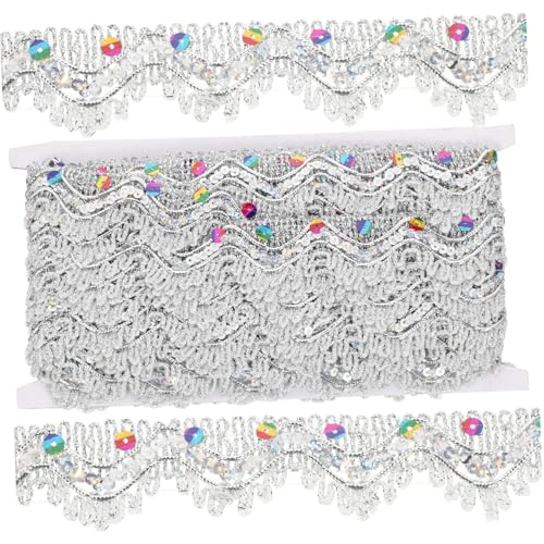 SAFIGLE Ethnischer Silberner Paillettenbesatz mit Goldener Spitze Dreieckiger Bunter DIY kostüm schmuck Vielseitiger Zuschneidbarer Dekorativer Sequin trim für Kleidung und Handwerk SAFIGLE Ethnischer Silberner Paillettenbesatz mit Goldener Spitze Dreieckiger Bunter DIY kostüm schmuck Vielseitiger Zuschneidbarer Dekorativer Sequin trim für Kleidung und Handwerk von SAFIGLE