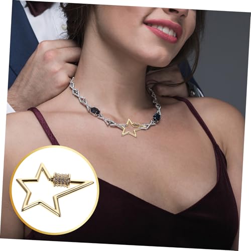 SAFIGLE Fünfeckiger Schraubverschluss Karabiner aus Kupfer für Schmuck DIY Schlüsselanhänger Anhänger Verbindungselement Vielseitig als Kettenverschluss Armbandverschluss Schmuckzubehör von SAFIGLE
