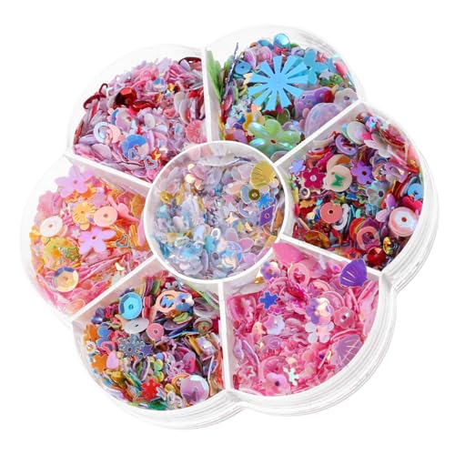 SAFIGLE Glitzernde Flachperlen für Diy Projekte Basteln und Haarschmuck Box für Anwendungen von SAFIGLE