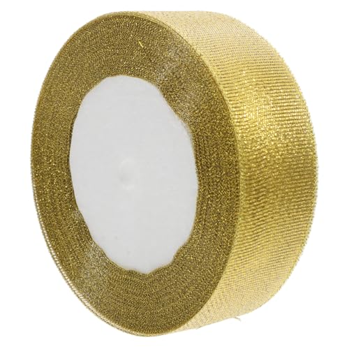 SAFIGLE Glitzerndes Geschenkband Gold Breites Metallic Stoffband mit Glitzerkante für Geschenkverpackung Blumensträuße Haar Schleifen Basteln Hochzeit Party Dekoration von SAFIGLE