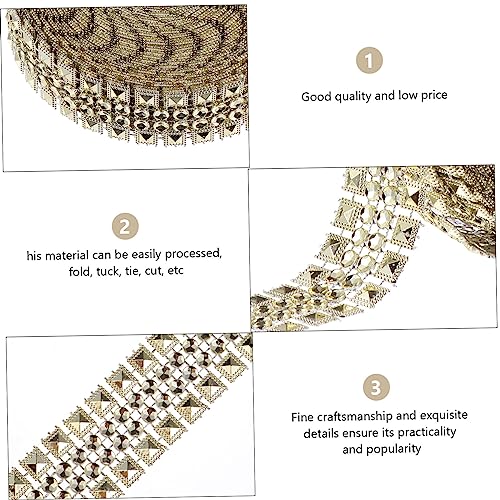 SAFIGLE Goldfarbenes Strassband mit Spitzenpyramiden dekor Breit Umweltfreundlich Vakuumbeschichtet für DIY Kleidung Zubehör Bastelmaterial für Hochzeit Party Dekoration SAFIGLE Goldfarbenes Strassband mit Spitzenpyramiden dekor Breit Umweltfreundlich Vakuumbeschichtet für DIY Kleidung Zubehör Bastelmaterial für Hochzeit Party Dekoration von SAFIGLE