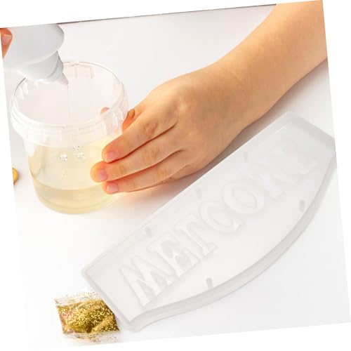 SAFIGLE Große DIY Silikonform Buchstaben Welcome für Epoxidharz Gießen Wiederverwendbare Gussform mit Klarer Struktur Robust und Flexibel für Kreative Handwerksprojekte von SAFIGLE