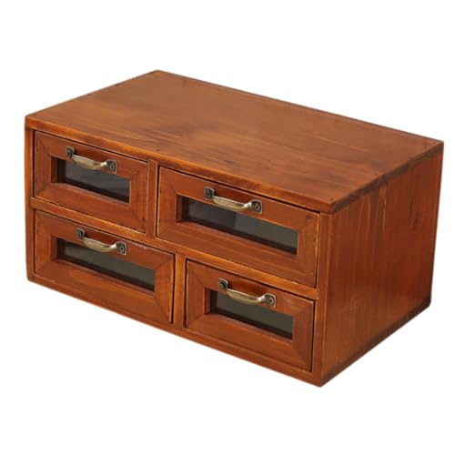 SAFIGLE Holz Aufbewahrungsbox mit Großer Stauraum Vintage Schreibtisch Organizer für Schmuck und Zubehör Robustes Material Multifunktional für Büro und Zuhause von SAFIGLE