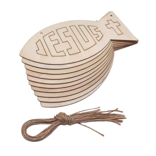 SAFIGLE Holzfisch Deko mit Hanfseilen Robuste Holzscheiben zum Bemalen DIY Wandanhänger für Kreative Bastelideen für Kommunion Taufe und Wohnraumdeko SAFIGLE Holzfisch Deko mit Hanfseilen Robuste Holzscheiben zum Bemalen DIY Wandanhänger für Kreative Bastelideen für Kommunion Taufe und Wohnraumdeko von SAFIGLE