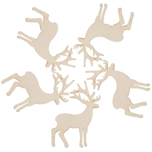 SAFIGLE Holzscheiben zum Selbermachen, Rentier-Holzausschnitte für Weihnachtsbaumdekoration, blanko Holzornamente zum Basteln und als Urlaubsdekoration, 5 Stück SAFIGLE Holzscheiben zum Selbermachen, Rentier-Holzausschnitte für Weihnachtsbaumdekoration, blanko Holzornamente zum Basteln und als Urlaubsdekoration, 5 Stück von SAFIGLE
