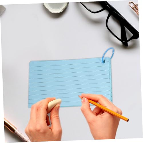 SAFIGLE Karteikarten Blanko Notizkarten mit Metallring Cremefarbene Indexkarten für Erwachsene Leichte Memo karten für Vokabeln Tagebuch Büro Schule und Reisen von SAFIGLE