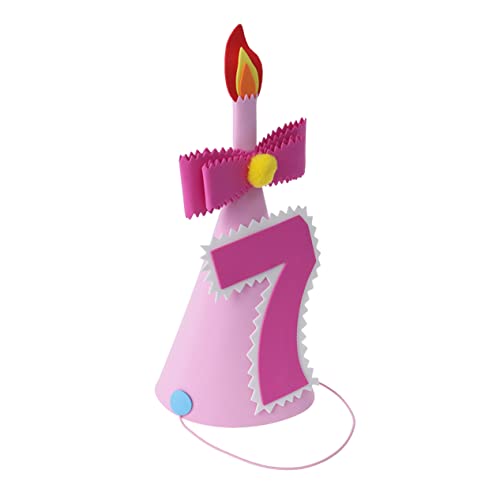 SAFIGLE Hut für Kinder Mädchen Hüte Kinder kawaii Prinz Mützen Geburtstagskappen für Mädchen Partyhüte für Kindergeburtstage rosa Haube Geburtstagsnummer Hut Geburtstagshut Anzahl Kerze von SAFIGLE