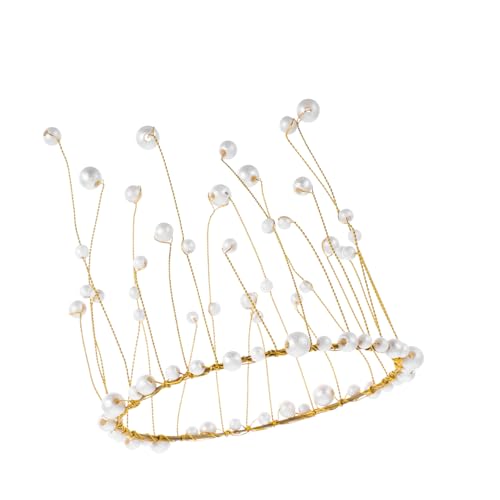 SAFIGLE Krone aus Perlen für Tortendekoration Eleganter Cake Topper für Hochzeiten und Geburtstage Handgefertigt aus Langlebigem Kupferdraht Lebensechte Perlen für Atemberaubende SAFIGLE Krone aus Perlen für Tortendekoration Eleganter Cake Topper für Hochzeiten und Geburtstage Handgefertigt aus Langlebigem Kupferdraht Lebensechte Perlen für Atemberaubende von SAFIGLE