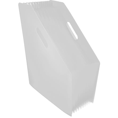 SAFIGLE Kunststoff Akkordeon ordner Groß Fassungsvermögen Vielseitiger Desktop File Organizer Stabil und Tragbar für Dokumentenaufbewahrung und Büroorganisation Weiß von SAFIGLE