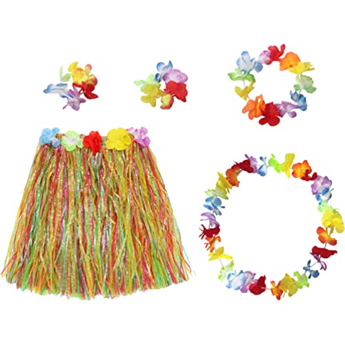 SAFIGLE Mädchen Hawaiianischer Hula-Grasrock Mit Blumen Kostümset Bastrock Für Tropische Luau-Strandparty SAFIGLE Mädchen Hawaiianischer Hula-Grasrock Mit Blumen Kostümset Bastrock Für Tropische Luau-Strandparty von SAFIGLE