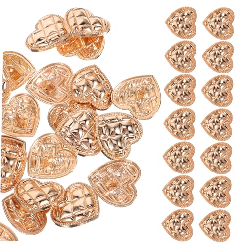 SAFIGLE Modisches Goldene Herz knöpfe Rostfreie Metallknöpfe für Hemden Pullover Mäntel DIY Kleidung Zubehör zum Annähen und Dekorieren von Blazern und Jacken von SAFIGLE