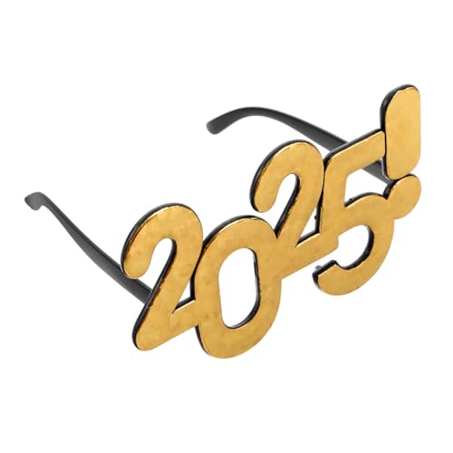 SAFIGLE Neujahrsbrille Gold Kreative Silvester Party Brille Lustige Foto Requisite für Weihnachts und Jahreswechsel Feiern von SAFIGLE