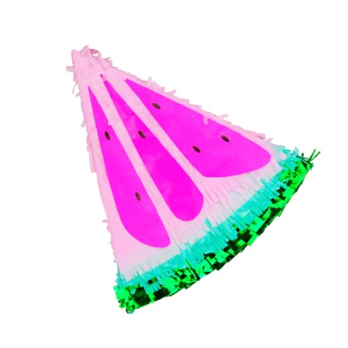 SAFIGLE Piñata Wassermelonen-dekor Fiesta-dekorationen Wassermelonen-pinata Hochzeitsdeko Pinata-mittelstück-dekoration Pinata Accessoire Süße Wassermelonenscheiben Papier Zitrone Bankett von SAFIGLE