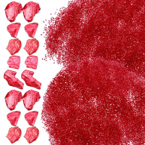 SAFIGLE Sand Dekorationen für Vasenfüllungen und Bastelprojekte Beutel Transparenter Farbenfroher Glaskies für Nail Art und Vielfältige Dekorationen von SAFIGLE