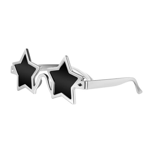 SAFIGLE Sternförmige Party Sonnenbrille Silber Leichtes Design Langlebig Halloween Thanksgiving Kostüm Brille für Erwachsene und Herren von SAFIGLE