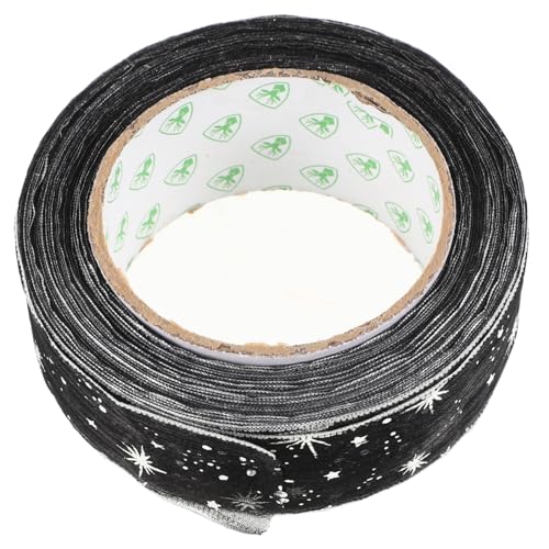 SAFIGLE Sterngarn-Verpackungsband Eisstockschießen Schwarz breit Halloween-Curling-Band Geburtstag dekoration geschenkband kabelgebundene Farbbandfreiheit Schleife Tüllband Nylon Black SAFIGLE Sterngarn-Verpackungsband Eisstockschießen Schwarz breit Halloween-Curling-Band Geburtstag dekoration geschenkband kabelgebundene Farbbandfreiheit Schleife Tüllband Nylon Black von SAFIGLE