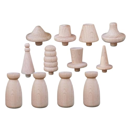 SAFIGLE Unbemalte Holz peg Dolls mit Wechselbaren Hüten DIY Bastelset für Erwachsene zum Bemalen Kreative Holzfiguren für Puppenhaus und Dekoration SAFIGLE Unbemalte Holz peg Dolls mit Wechselbaren Hüten DIY Bastelset für Erwachsene zum Bemalen Kreative Holzfiguren für Puppenhaus und Dekoration von SAFIGLE