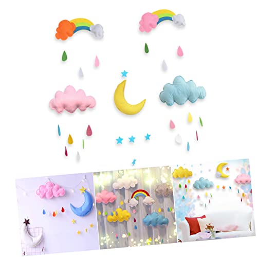 SAFIGLE Baby Kinderzimmer Wanddekoration Filz Wolken Regentropfen Dekorationen Einfach Zu Installierende Wolkenaufkleber von SAFIGLE