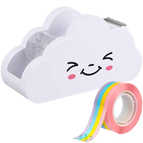 SAFIGLE Wolken-Klebebandspender mit Regenbogen-Klebeband, Cartoon-Desktop-Klebeband Cutter, Niedlicher Rollenbandhalter für Büromaterialien und Schulbedarf SAFIGLE Wolken-Klebebandspender mit Regenbogen-Klebeband, Cartoon-Desktop-Klebeband Cutter, Niedlicher Rollenbandhalter für Büromaterialien und Schulbedarf von SAFIGLE