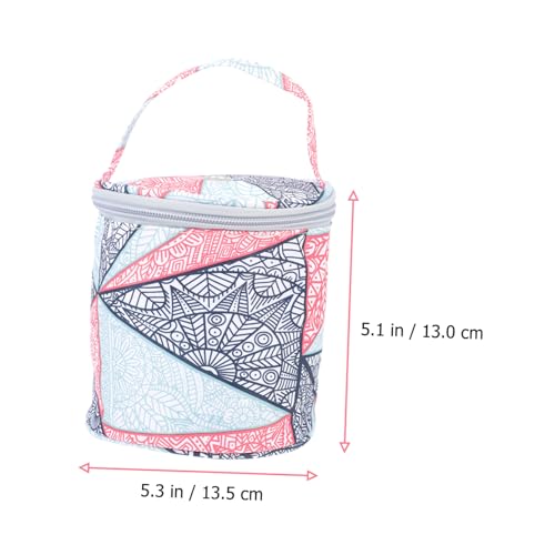 SAFIGLE Wolltasche aus Oxford Geometrischem Muster Kleine Strick Häkelzubehör Aufbewahrungstasche Leicht Robust und Tragbar für Nähwerkzeuge und Garnlagerung von SAFIGLE