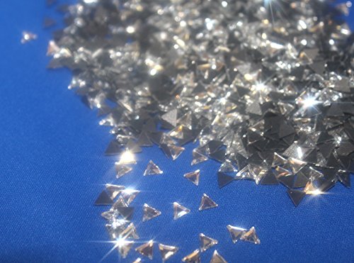 50 Strass Dreieck Kristall Hotfix 6 x 6 mm, zum Aufbügeln, aus Glas von SAFIRMES