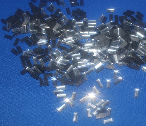 50 Strasssteine, rechteckig, Kristall, Hotfix-Form, 3 x 7 mm, zum Aufbügeln aus Glas von SAFIRMES