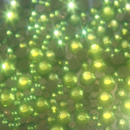 500 gemischte Strasssteine, Glas, grün, Peridot, zum Aufbügeln, Sortiment s06/ s10/ s16/ s20 bling 128 von SAFIRMES
