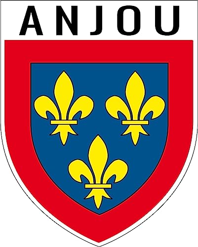 SAFIRMES 1 x Aufnäher, selbstklebend, 9 x 8 cm – Wappen Anjou von SAFIRMES