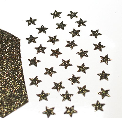 SAFIRMES 30 Sterne 1 cm Topas Black Gold Glitter Flex Aufbügler SAFIRMES 30 Sterne 1 cm Topas Black Gold Glitter Flex Aufbügler von SAFIRMES