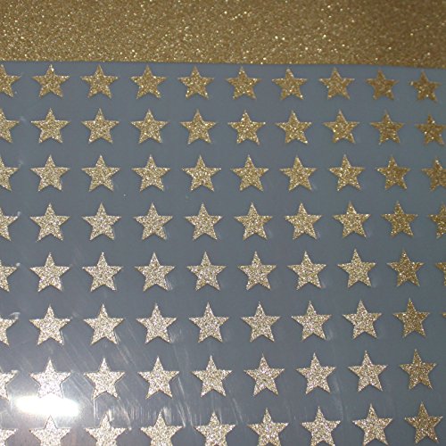 SAFIRMES Patch zum Aufbügeln, Stern-Form, 1 cm, Gold glitzernd, 30 Stück von SAFIRMES