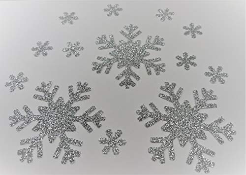 SAFIRMES Schneeflocke, silberfarben, zum Aufbügeln, Hotfix, Glitzer, DIY, 3 x 6 cm + 10 x 1,6 cm SAFIRMES Schneeflocke, silberfarben, zum Aufbügeln, Hotfix, Glitzer, DIY, 3 x 6 cm + 10 x 1,6 cm von SAFIRMES
