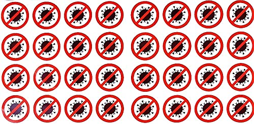 Safimes 30 kleine Aufkleber, 3 cm, Virus verboten, Sticker zum Aufkleben, Partout Memo von SAFIRMES