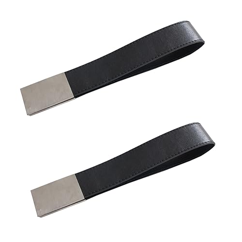 Moderne magnetische Vorhang-Raffhalter, Leder-Vorhang-Außen-Krawatten for Fenstervorhänge von Zuhause, Hotel, Vorhanghalter (Color : Black) von SAFWEL