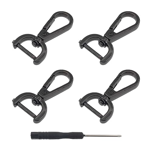 SAFYY Karabinerhaken mit Schraubstange, strapazierfähig, 1,9 cm D-Ring, drehbarer Karabinerverschluss mit Schraubendreher für Schlüsselband, Tasche, Leder, Handwerk, Geldbörse, Hardware, DIY, Tasche, von SAFYY