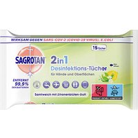 SAGROTAN® Desinfektionstücher 2in1 1-lagig weiß, 15 Tücher von SAGROTAN®