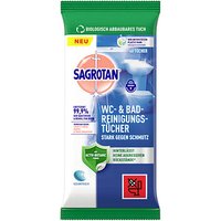 SAGROTAN® Desinfektionstücher WC & Bad 1-lagig weiß, 60 Tücher von SAGROTAN®