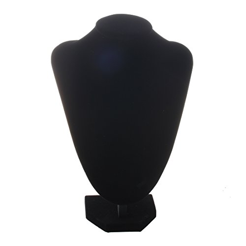 SAHROO Schaufensterpuppe Bueste Schmuck Halskette Anhaenger Ohrring Ausstellungsstand Halter schwarz-XL von SAHROO