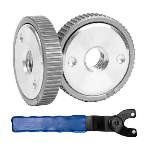 2 Stück Schnellspannmutter SDS Clic M14 Quick-Spannmutter Angle Grinder Flange Nut mit verstellbarem Winkelschleiferschlüssel für alle Winkelschleifer von Metabo, Makita, AEG,Dewalt, Flex, Hitachi etc 2 Stück Schnellspannmutter SDS Clic M14 Quick-Spannmutter Angle Grinder Flange Nut mit verstellbarem Winkelschleiferschlüssel für alle Winkelschleifer von Metabo, Makita, AEG,Dewalt, Flex, Hitachi etc von SAIBOO