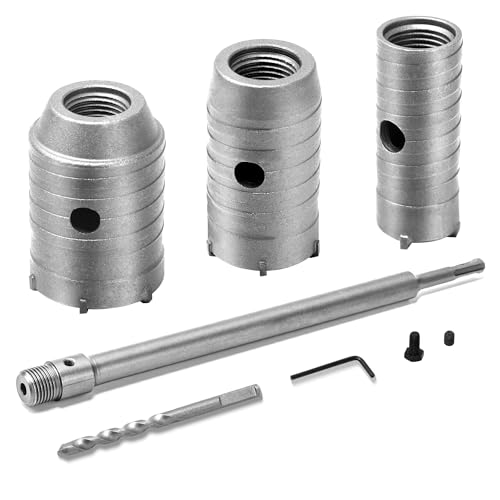 Hohl-Bohrkrone Set Bohrkrone Steckdose Lochsägen Beton Set Ø 30mm 40mm 50mm Kernbohrer Bohrkronen Rundgriff SDS Plus Schaft 330mm M22 Verlängerung und 110mm Zentrierbohrer Wandlochsägebohrer Hohl-Bohrkrone Set Bohrkrone Steckdose Lochsägen Beton Set Ø 30mm 40mm 50mm Kernbohrer Bohrkronen Rundgriff SDS Plus Schaft 330mm M22 Verlängerung und 110mm Zentrierbohrer Wandlochsägebohrer von SAIBOO
