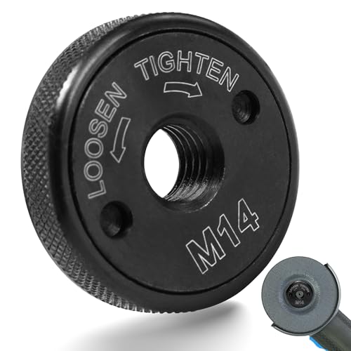 Schnellspannmutter M14 Angle Grinder Flange Nut aus Kohlenstoffstahl Quick-Spannmutter Werkzeugloses Spannsystem für Winkelschleifer & Trennschleifer Winkelschleifer Zubehör(1x spannmutter),Schwarz Schnellspannmutter M14 Angle Grinder Flange Nut aus Kohlenstoffstahl Quick-Spannmutter Werkzeugloses Spannsystem für Winkelschleifer & Trennschleifer Winkelschleifer Zubehör(1x spannmutter),Schwarz von SAIBOO