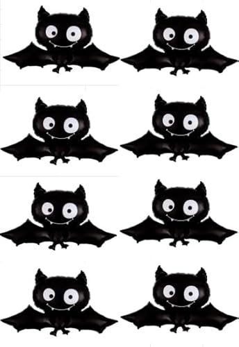 SAIIURV 8 Stück Halloween Fledermaus-Luftballons, Halloween-Ballon-Set für Party, Geburtstag, Babyparty, Zubehör (Bat) von SAIIURV
