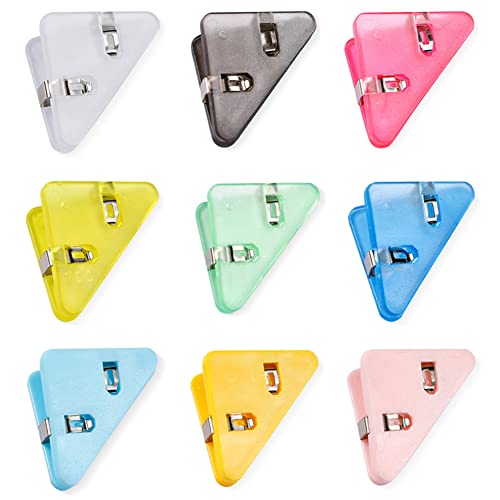 45 Stück Dreieckige Büroklammern Papier Eckenschutz Clips Dokumenten Buchecken Clips Eckenschutz Multifunktionaler Bunter Eckclip aus Kunststoff Transparentes Binder Clips von SAIJIAN