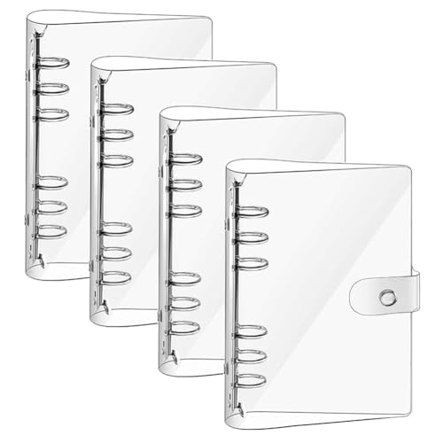 4 Stück Ringbuch A5 Nachfüllbar Notizbuch Ringbuchordner Transparente Ringbuch PVC Einband 6 Ring Binder A5 Nachfüllbar 6 Löcher Notizpapier Binder Taschen 4 Stück Ringbuch A5 Nachfüllbar Notizbuch Ringbuchordner Transparente Ringbuch PVC Einband 6 Ring Binder A5 Nachfüllbar 6 Löcher Notizpapier Binder Taschen von SAIJIAN