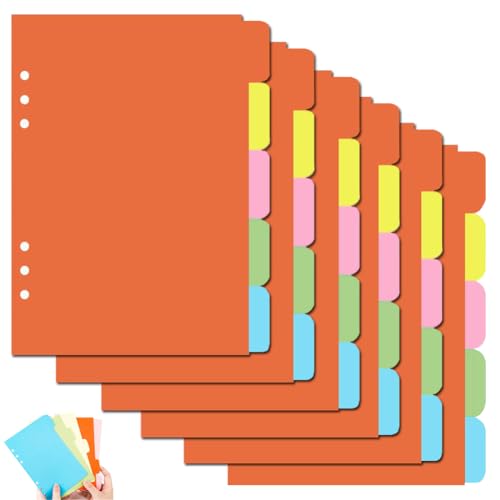 6 Pack Trennblätter 6 Loch A5 Indexpapier Teiler 30 Blätter Farbige Blanko Trennblätter für A5 Notizbuch Trennblätter Ringbucheinlagen 6 Pack Trennblätter 6 Loch A5 Indexpapier Teiler 30 Blätter Farbige Blanko Trennblätter für A5 Notizbuch Trennblätter Ringbucheinlagen von SAIJIAN