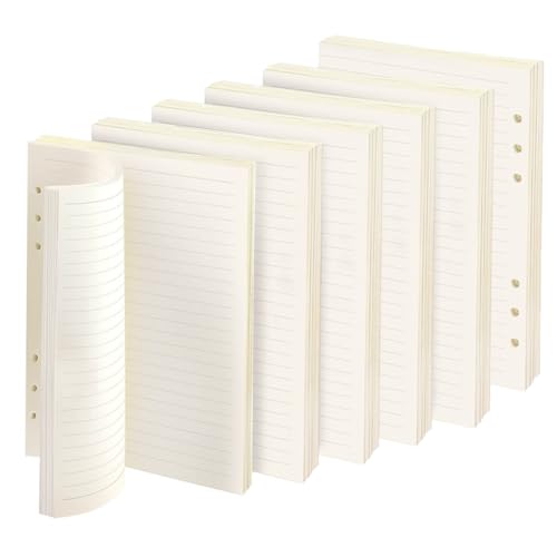 6 Pack A5 Nachfüllpapier 6 Löcher Papier Liniert 270 Blätter Refill Paper Nachfülleinlagen Notizpapier für Ringbucheinlagen Nachfüllbare A5 Notizbuch von SAIJIAN