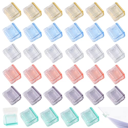 90 Stück Clam Clip Hefter Clip Reusable Creative Stapler Dokumenten Buchecken Clips Transparentes Binder Clips Bunte Kunststoff Papier Push Clip Bindeklammer Kleiner Halteclip von SAIJIAN