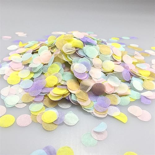 Partydekorationen 1000 Stück/Beutel 1 cm Papierkonfetti Mix Farbe für Hochzeit Geburtstag Party Dekoration Runde Seidenballons 10 g Babyparty-Dekorationen (Farbe: Mix11) von SAITOM