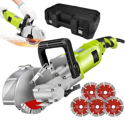 4000W 220V Elektrische WandjäGer Nutmaschine Stahl Betonschneiden Schlitzen Betonschlitzmaschine Wandnutschneidemaschine ZiegelfräSe Einstellbare Tiefe Betonschneider FüR Haushalt Industrie,Green 4000W 220V Elektrische WandjäGer Nutmaschine Stahl Betonschneiden Schlitzen Betonschlitzmaschine Wandnutschneidemaschine ZiegelfräSe Einstellbare Tiefe Betonschneider FüR Haushalt Industrie,Green von SAIYERUS